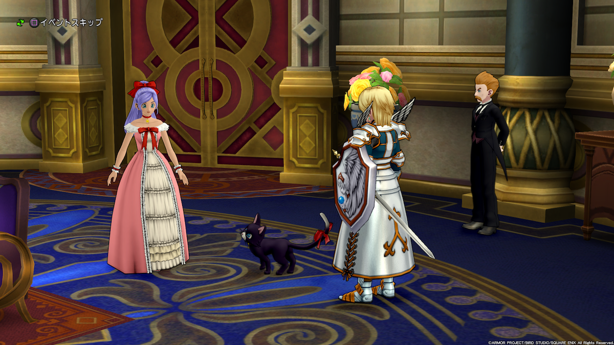 DQ10のスクリーンショット。メレアーデの全身が写っている>
          <p class=